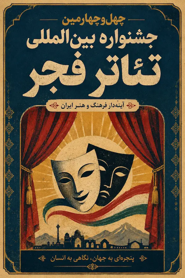 پوستر چهل‌وچهارمین جشنواره بین‌المللی تئاتر فجر
