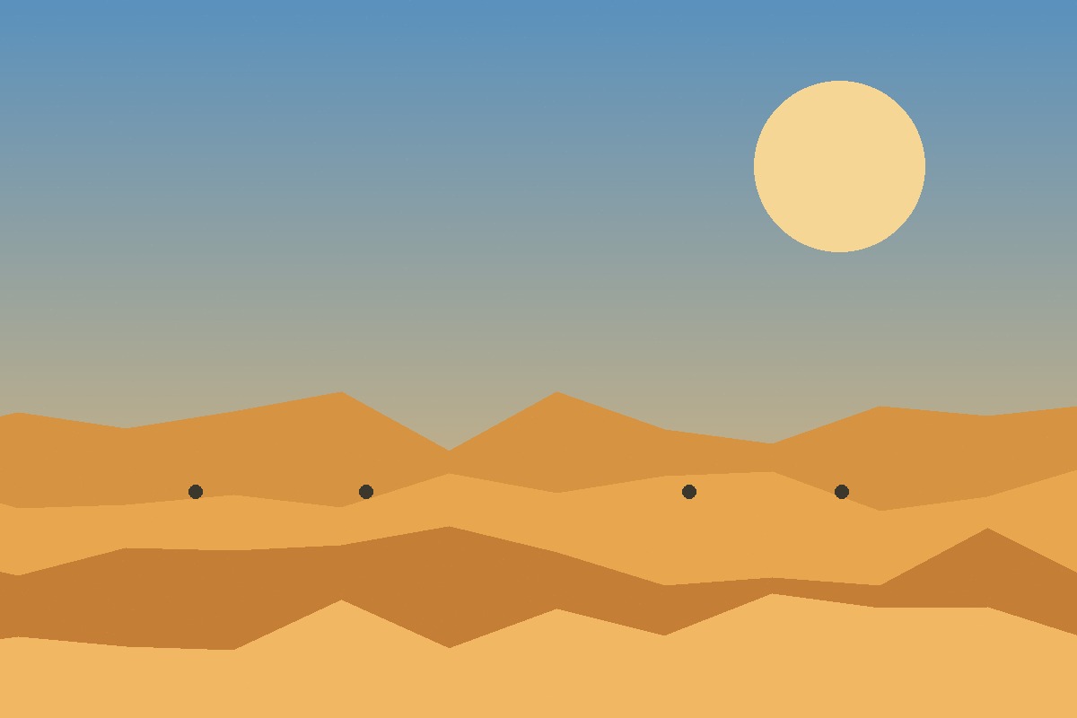 غروب و آسمان کویر